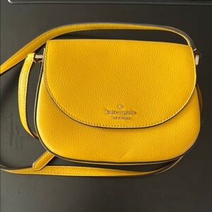 Kate Spade Vibrant Yellow Crossbody Bag with Curved Flap